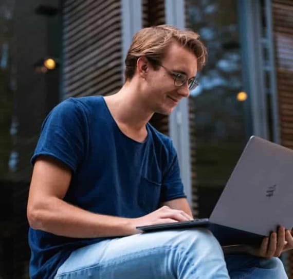 Man with a notebook